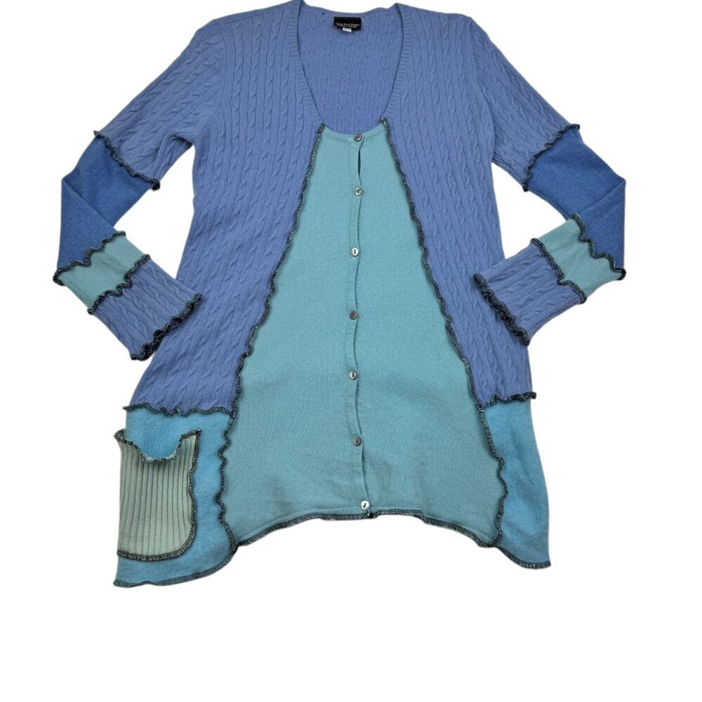 Cyndi Buck Design Unique/Artsy/One of a Kind Cashmere Cardigan Women's Size S/M